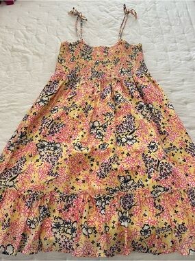 Lilly Pulitzer Yellow Pink Floral Midi Sundress